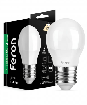 Світлодіодна лампа Feron LB-195 E27 7W 2700K