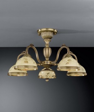 Потолочная люстра RECCAGNI ANGELO PL 6228/5 Bronzo Arte Потолочная люстра RECCAGNI ANGELO PL 6228/5 Bronzo Arte